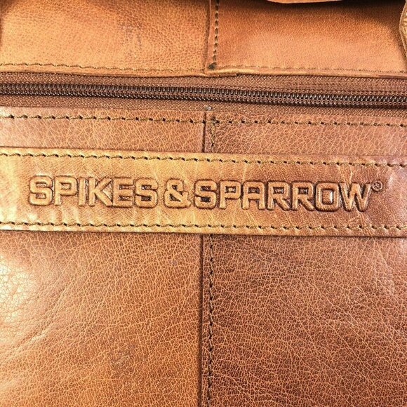 Spikes & Sparrow Business Laptop Bag Premium Leather Sawyer Brandy Cognac - Picture 9 of 12